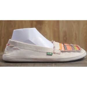 Sanuk Ric Rac Row Sidewalk Surfer Slip On Shoes Womens Size 11 Beige Multi